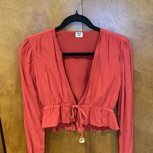 Sunday Best red V-Neck Blouse